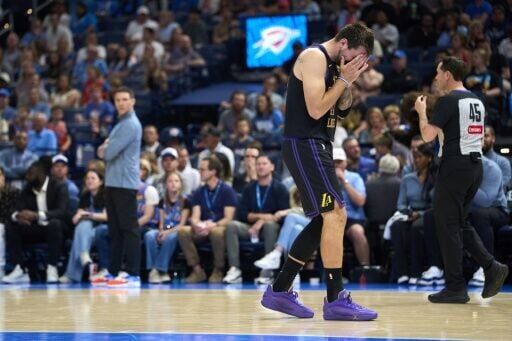 Los Angeles Lakers star Luka Doncic limps out of a game against the Oklahoma City Thunder
