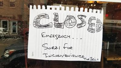 The Brick Bistro & Brew closed after stormwater got into the basement.