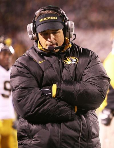 Gary Pinkel paces the sideline during a Border War game (copy) (copy)