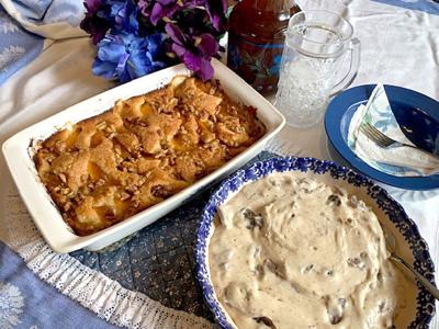 My Leader Yummy: Cheesy Beef Stroganoff and Simply Southern Peach Cobbler