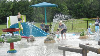 Turtle Cove at Lucas Field splash pad in Larry G. Crites Memorial Park is the newest splash pad in Jefferson County. It opened this season.