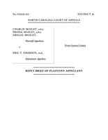 FNF - NC - Lawsuit Mosley v Emerson Plaintiff Appeal Replay Brief NCCOA July 28