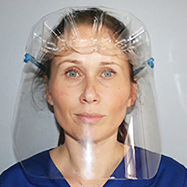 Sinclair and Rush, a manufacturing company in Arnold, donated 500 of these Visiguard Face Shields to Rock Community Fire Protection District.