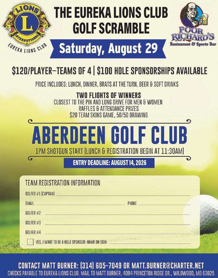 Eureka Lions Golf Scramble 2026