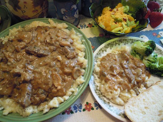 Spaetzle and Beef Burgundy