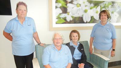 From left, Mary Clegg of Festus, Joan Vonderhaar of Pevely, Terry McIntyre of Hillsboro and Mary Ann Hutson of Festus are all volunteers at Mercy Jefferson.