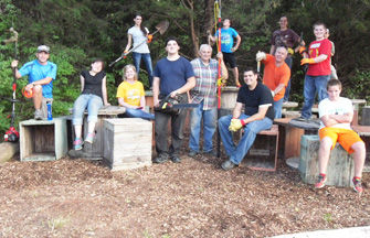 LDS volunteers work on Rockport trail