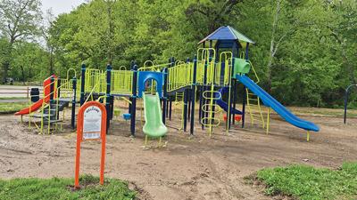 The new playground at Ferd B. Lang Park in Arnold is expected to open Saturday after mulch is installed this week.