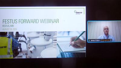 James O’Mara, Ameren senior manager of economic development, on Aug. 25 discussed the expected power use of the CRG Festus data center development project during the second Festus Forward community webinar.
