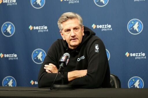 Minnesota Timberwolves coach Chris Finch talks to reporters before a game in Minneapolis, where a second US citizen was shot and killed by federal agents amid a Trump administration immigration crackdown