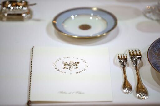 A dinning table at the Elysee Palace in September, 2021