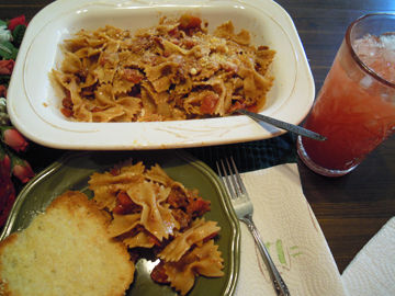 Bacon and Tomato Bow Ties