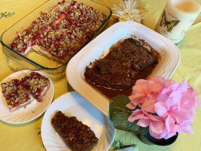 Oven-Barbecued Round Steak, Cherry Cheese Bars