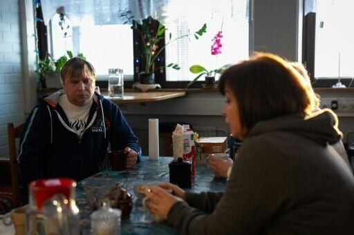 Caught out: local Russian Alexander Kuznetsov and Anjelika Hovi in Tohmajarvi