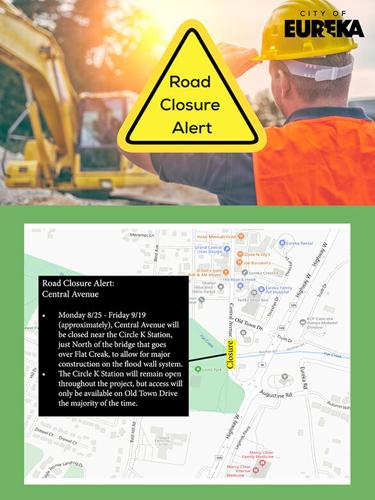 Update: Portion of Central Avenue in Eureka will now close on Aug. 25