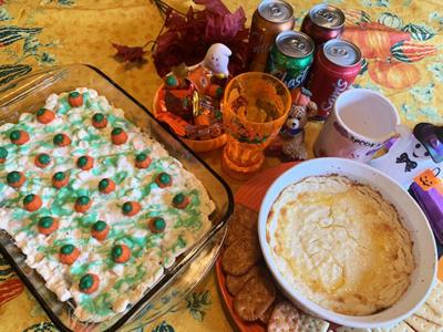 Cheesy Crab Dip, Pumpkin Patch Rocky Road Brownies