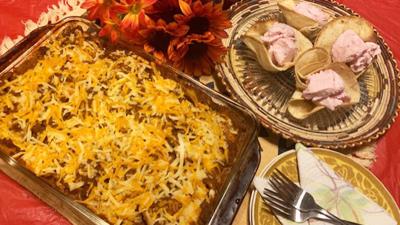 Mexican Stuffed Shells, Tortilla Dessert Cups