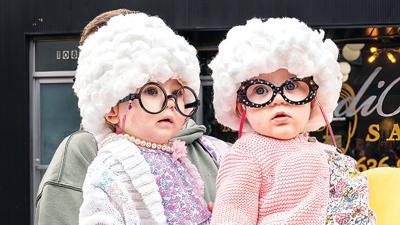 Cousins Georgia Poplawski, then 1, and Rosie Barley, then 8 months, both from Festus, dressed as old ladies.