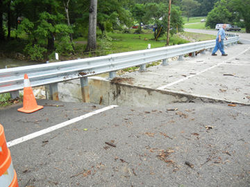 Castle Ranch Road bridge damaged by flooding