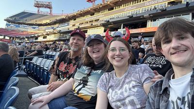 Sarah Lerch with her parents, John and Sue, and boyfriend, Avery Mitchell, at an AC/DC concert in Nashville last year.