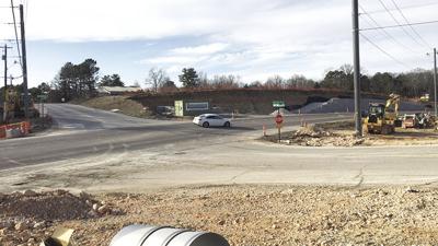 Road work underway in February at Old Hwy. 21 and West Four Ridge and East Four Ridge roads in Otto.