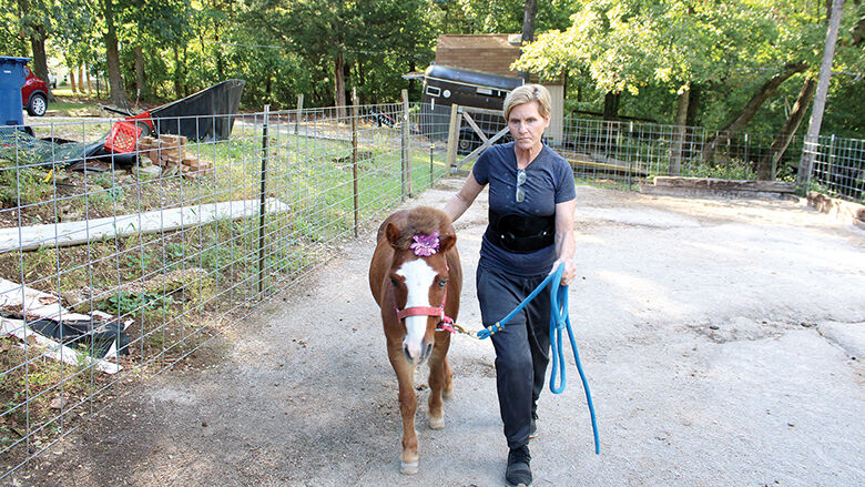 Melissa Bedrosian takes frequent walks around her yard and to Byrnes Mill City Park
