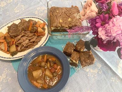My Leader Yummy: Home-Style Mushroom Pot Roast and Cream Cheese Brownies