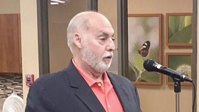 Gregg Asciutto, area president of Meridian Waste, spoke at the Nov. 1 board meeting.