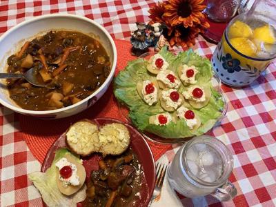 Kansas Roundup BBQ Beef Stew, Winter Pear Salad