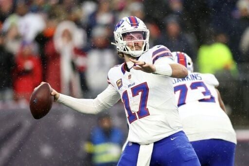 The Buffalo Bills' reigning MVP quarterback Josh Allen found James Cook and Dawson Knox for passing touchdowns either side of halftime