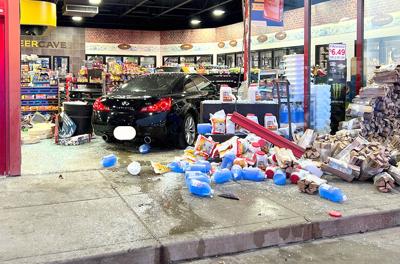 Car runs into Arnold gas station
