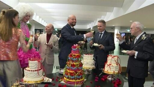 Three same-sex couples wed in Amsterdam to celebrate 25 years of marriage equality