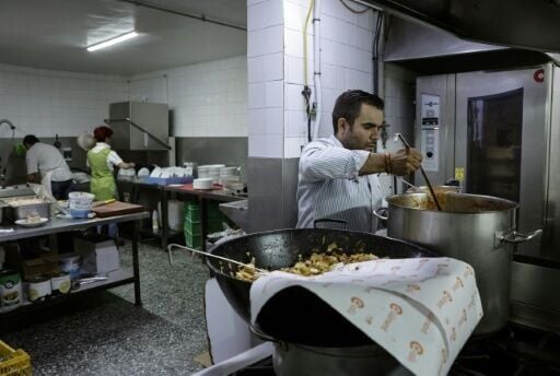 During refuelling periods, David Martin serves up to 260 meals a day