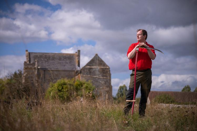 English Heritage using ancient scything methods to help protect rare bumblebee