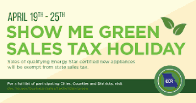 Show Me Green Sales Tax Holiday