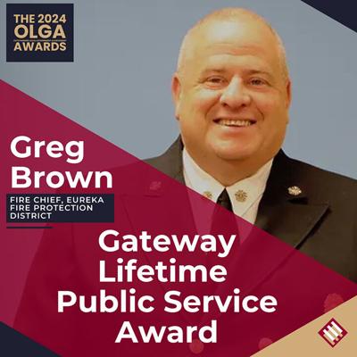 Eureka Fire Protection District Chief Greg Brown on Nov. 15 received the East-West Gateway Council of Governments’ Lifetime Achievement Award in Public Service.