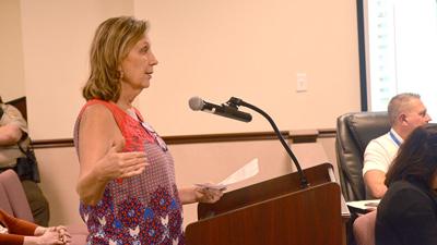 Shirley Durrwachter makes a point about the proposed Winding Meadows development during the Sept. 14  meeting of the Jefferson County Planning and Zoning Commission.