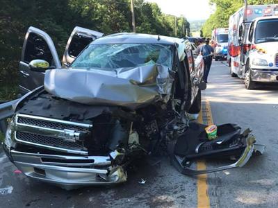 Seven people were hurt in this accident on Hwy. B in Cedar HIll.