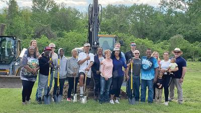 Members of the White family and park board members at the groundbreaking ceremony for Hickey White Park.