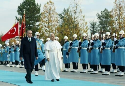 As he began his four-day trip to Turkey, Pope Leo XIV met President Recep Tayyip Erdogan