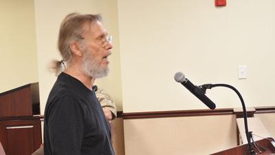 Ed Clark of House Springs addresses the Jefferson County Planning and Zoning Commission.