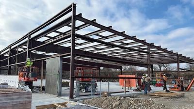 Contruction on the Dollar General, as of early February.