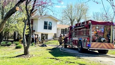 This home on Armbruster Road in the De Soto area was damaged by a recent fire