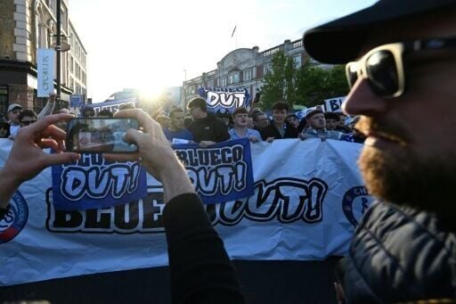 Strasbourg and Chelsea fans protesting together recently in London against BlueCo