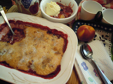 Fresh Peach and Berry Cobbler