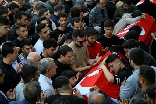 Family members and mourners gathered for funerals in the city of Kahramanmaras