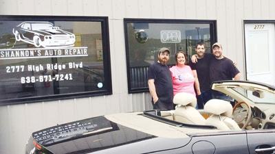 Shannon’s Auto Repair, 2777 High Ridge Blvd., is a full-service, family-owned auto repair shop with four employees: owners Larry Shannon and Danielle Shannon, son Kyle Shannon and Josh Haun.