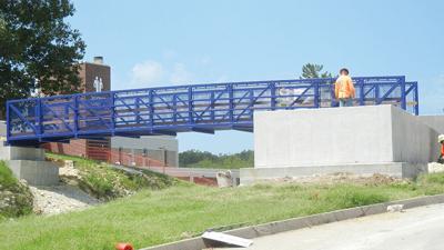 The new prefabricated pedestrian bridge at Jefferson College Hillsboro campus was part of an approximately $560,000 project to demolish the old bridge and put in the new one.