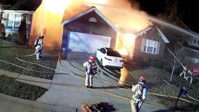 A fire destroyed this home on Bluff Park Drive in the Arnold area.