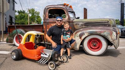 James Williams of Festus and his son, Ozzie Williams, 3, both entered their vehicles in the Pevely Days Car Show.
